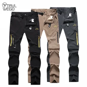 TRVLWEGO Men's Camping Hiking Pants Thin Waterproof Quick Dry