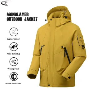 LNGXO Unisex Waterproof Outdoor Jacket Windbreaker Rain Coat for Hiking Camping